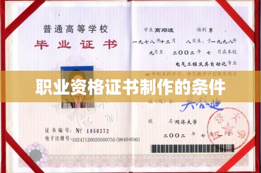 禹会职业资格证书制作的条件