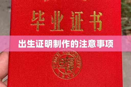 禹会出生证明制作的注意事项